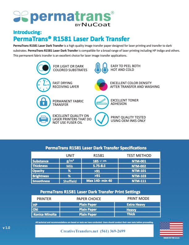 laser printer dark transfer paper | Creative Transfers